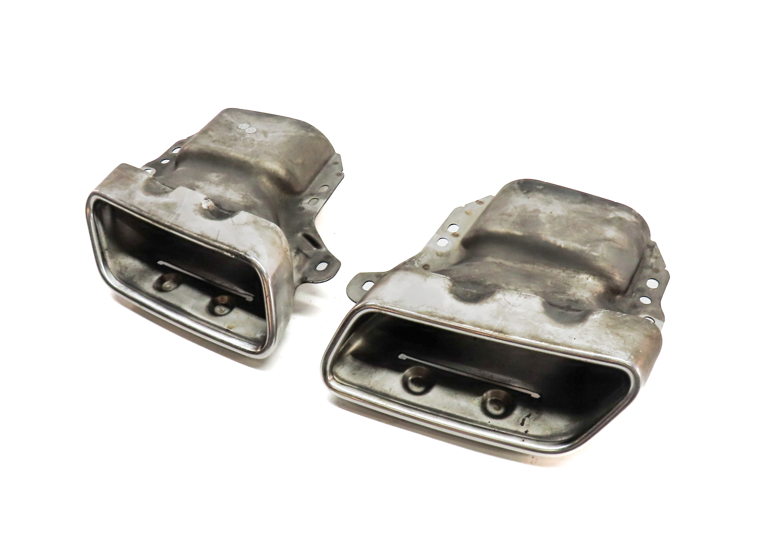 13-19 MERCEDES GL GLS ML (X166) 4.6L REAR LEFT & RIGHT MUFFLER EXHAUST TIP SET 2 — exact item pictured